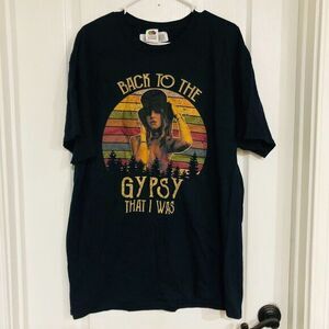 Fruit of the Loom Mens Back To The Gypsy That I Was T-Shirt Cotton Black Size XL